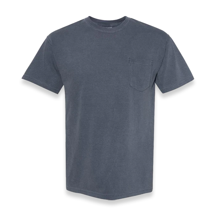 Comfort Colors - Garment-Dyed Heavyweight Pocket T-Shirt - 6030 - Denim - Front view