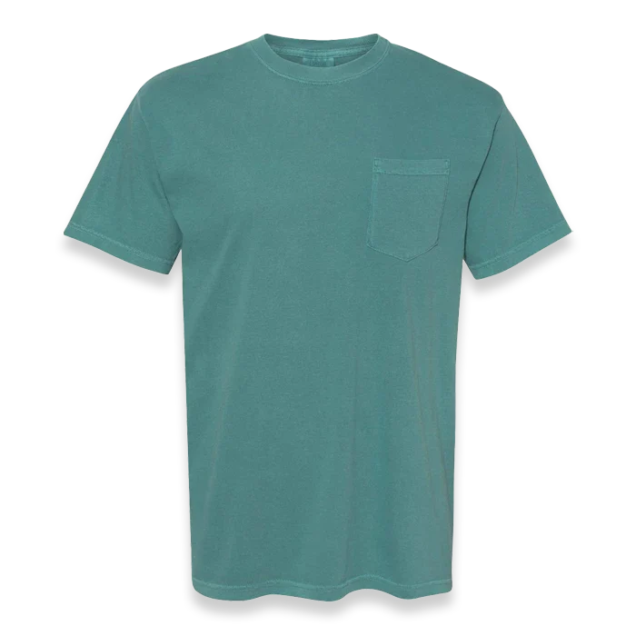Comfort Colors - Garment-Dyed Heavyweight Pocket T-Shirt - 6030 - Emerald - Front view