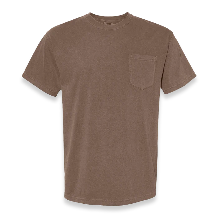 Comfort Colors - Garment-Dyed Heavyweight Pocket T-Shirt - 6030 - Espresso - Front view