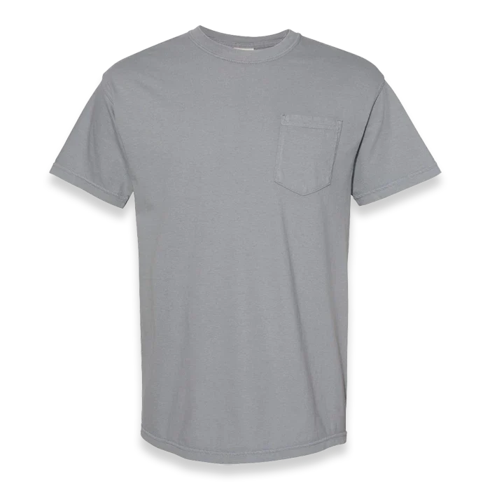 Comfort Colors - Garment-Dyed Heavyweight Pocket T-Shirt - 6030 - Granite - Front view