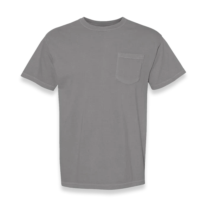Comfort Colors - Garment-Dyed Heavyweight Pocket T-Shirt - 6030 - Grey - Front view