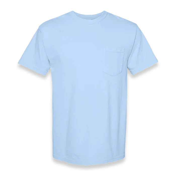 Comfort Colors - Garment-Dyed Heavyweight Pocket T-Shirt - 6030 - Hydrangea - Front view