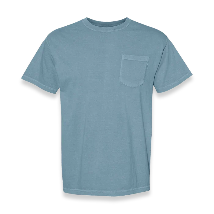 Comfort Colors - Garment-Dyed Heavyweight Pocket T-Shirt - 6030 - Ice Blue - Front view