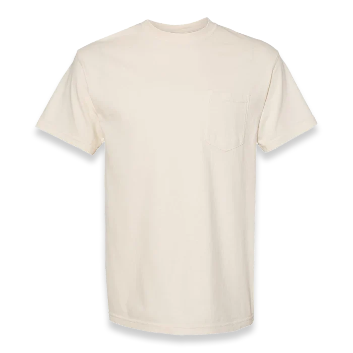 Comfort Colors - Garment-Dyed Heavyweight Pocket T-Shirt - 6030 - Ivory - Front view