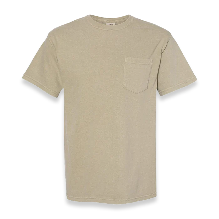 Comfort Colors - Garment-Dyed Heavyweight Pocket T-Shirt - 6030 - Khaki - Front view