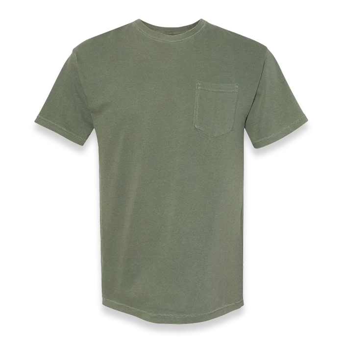 Comfort Colors - Garment-Dyed Heavyweight Pocket T-Shirt - 6030 - Moss - Front view