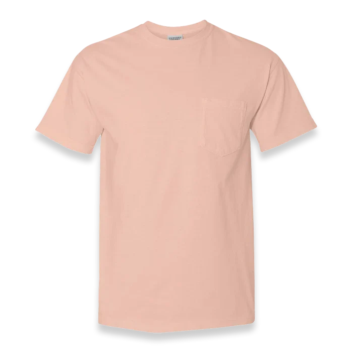 Comfort Colors - Garment-Dyed Heavyweight Pocket T-Shirt - 6030 - Peachy - Front view