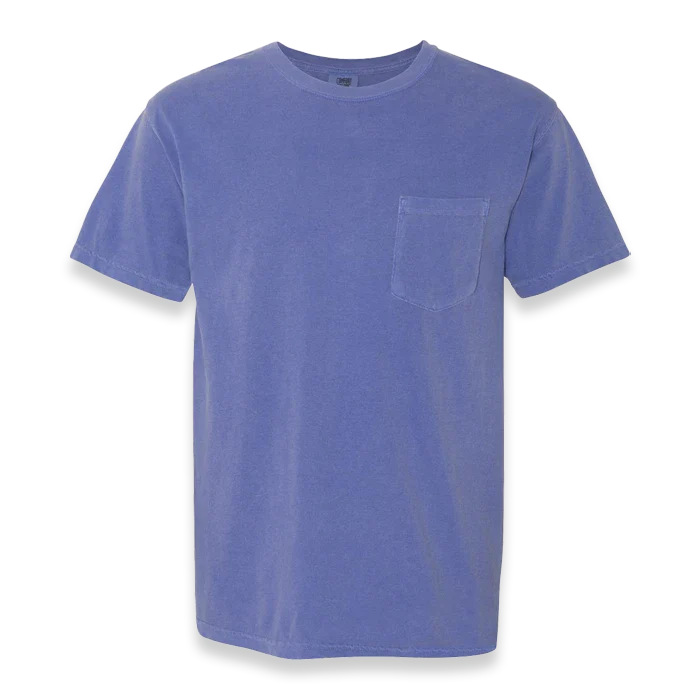 Comfort Colors - Garment-Dyed Heavyweight Pocket T-Shirt - 6030 - Periwinkle - Front view