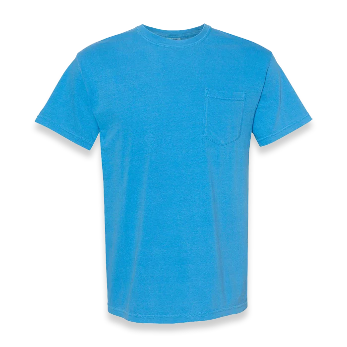 Comfort Colors - Garment-Dyed Heavyweight Pocket T-Shirt - 6030 - Royal Caribe - Front view