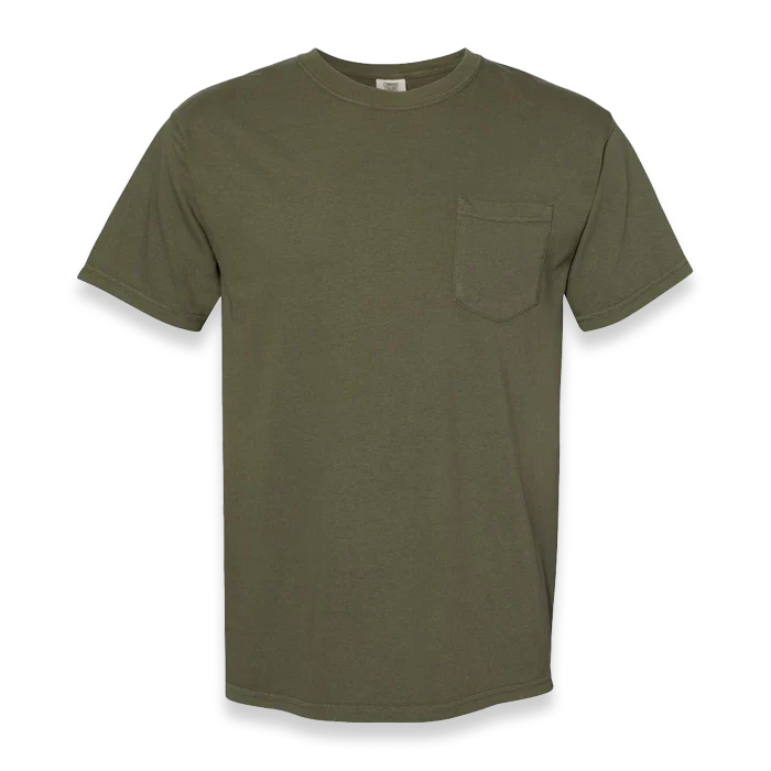 Comfort Colors - Garment-Dyed Heavyweight Pocket T-Shirt - 6030 - Sage - Front view