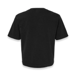 Back view of Comfort Colors 3023CL women's garment-dyed heavyweight boxy t-shirt in Black