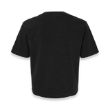 Back view of Comfort Colors 3023CL women's garment-dyed heavyweight boxy t-shirt in Black