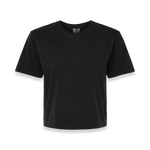 Front view of Comfort Colors 3023CL women's garment-dyed heavyweight boxy t-shirt in Black