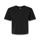 Front view of Comfort Colors 3023CL women's garment-dyed heavyweight boxy t-shirt in Black