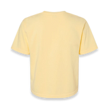 Back view of Comfort Colors 3023CL women's garment-dyed heavyweight boxy t-shirt in Butter