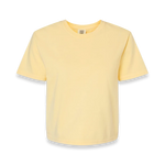 Front view of Comfort Colors 3023CL women's garment-dyed heavyweight boxy t-shirt in Butter