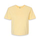 Front view of Comfort Colors 3023CL women's garment-dyed heavyweight boxy t-shirt in Butter