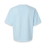 Back view of Comfort Colors 3023CL women's garment-dyed heavyweight boxy t-shirt in Chambray