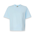 Front view of Comfort Colors 3023CL women's garment-dyed heavyweight boxy t-shirt in Chambray