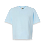 Front view of Comfort Colors 3023CL women's garment-dyed heavyweight boxy t-shirt in Chambray