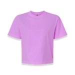 Front view of Comfort Colors 3023CL women's garment-dyed heavyweight boxy t-shirt in Neon Violet