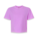 Front view of Comfort Colors 3023CL women's garment-dyed heavyweight boxy t-shirt in Neon Violet