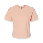 Front view of Comfort Colors 3023CL women's garment-dyed heavyweight boxy t-shirt in Peachy
