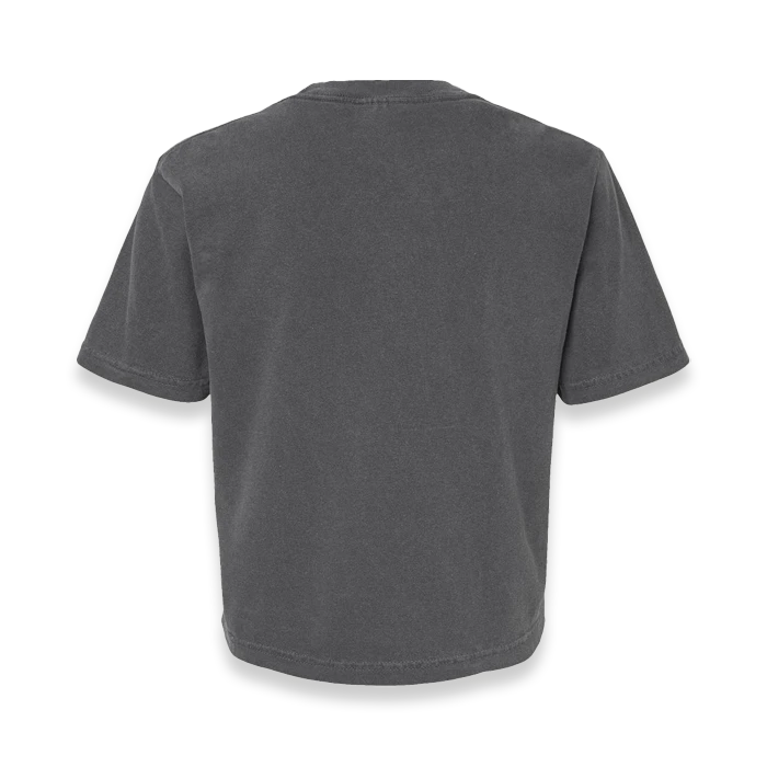 Back view of Comfort Colors 3023CL women's garment-dyed heavyweight boxy t-shirt in Pepper