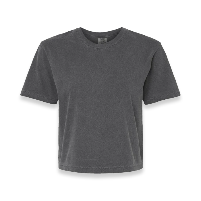 Front view of Comfort Colors 3023CL women's garment-dyed heavyweight boxy t-shirt in Pepper