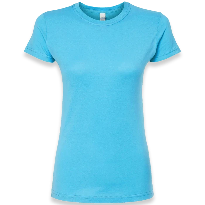 Tultex - Women's Fine Jersey Slim Fit T-Shirt - 213 - Aqua - Front view