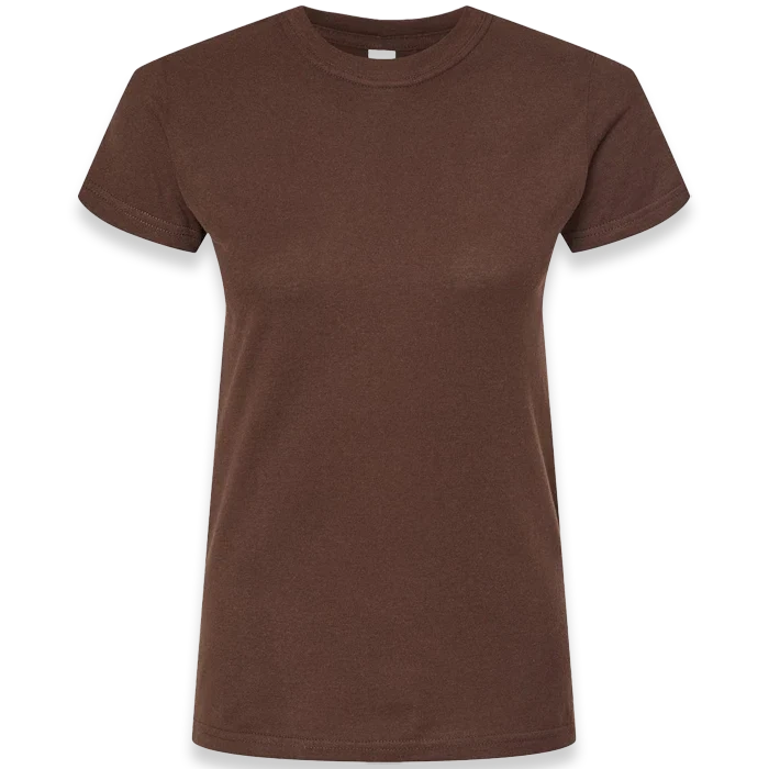 Tultex - Women's Fine Jersey Slim Fit T-Shirt - 213 - Brown - Front view