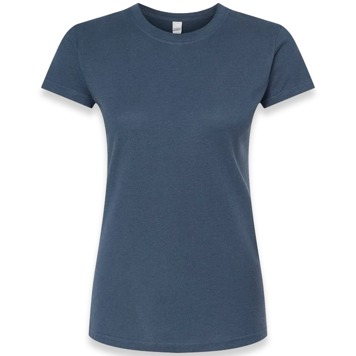 Tultex - Women's Fine Jersey Slim Fit T-Shirt - 213 - Indigo - Front view