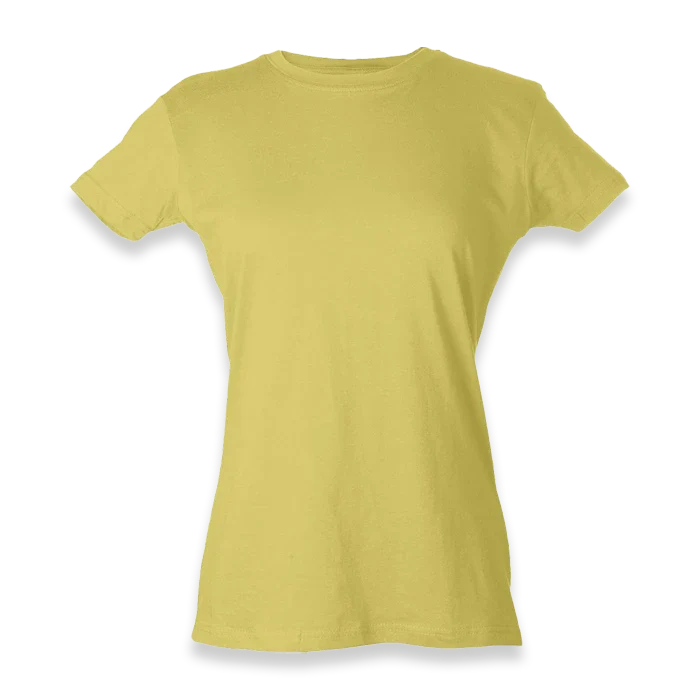 Tultex - Women's Fine Jersey Slim Fit T-Shirt - 213 - Lemon - Front view