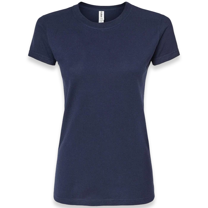 Tultex - Women's Fine Jersey Slim Fit T-Shirt - 213 - Navy - Front view
