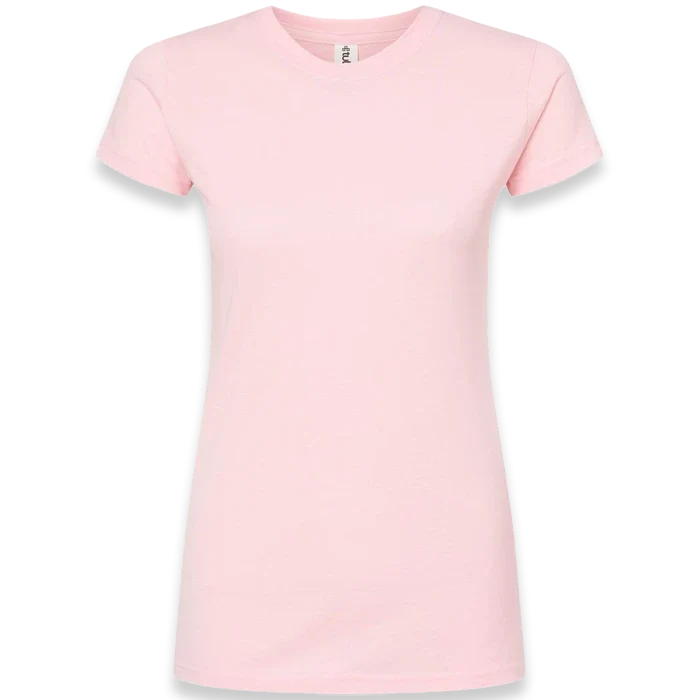 Tultex - Women's Fine Jersey Slim Fit T-Shirt - 213 - Pink - Front view
