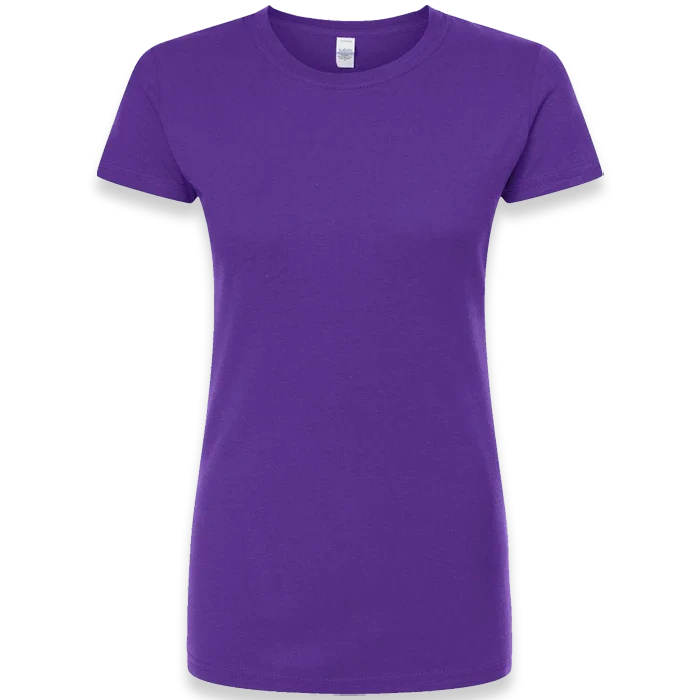 Tultex - Women's Fine Jersey Slim Fit T-Shirt - 213 - Purple - Front view