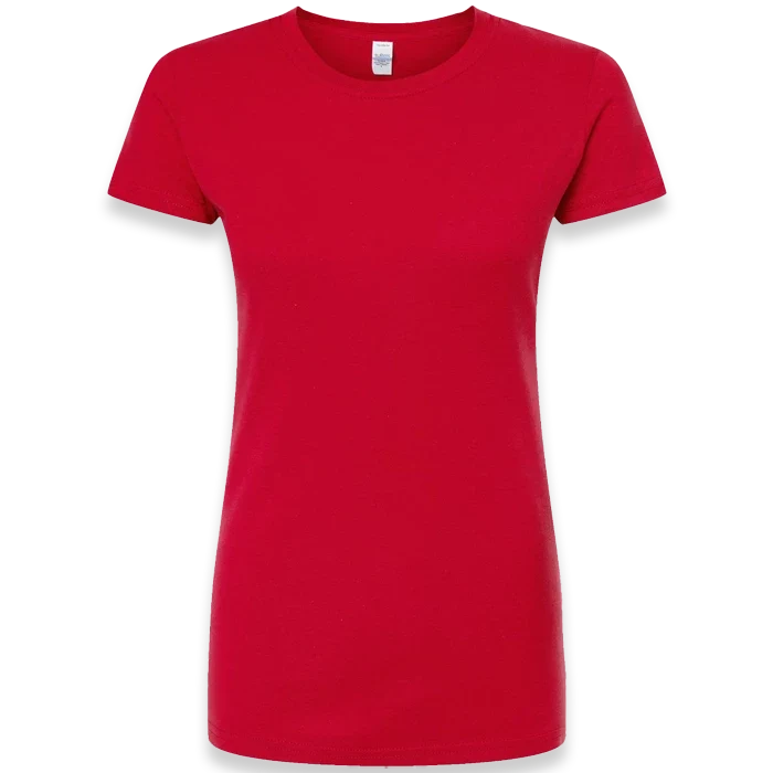 Tultex - Women's Fine Jersey Slim Fit T-Shirt - 213 - Red - Front view