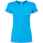 Tultex - Women's Fine Jersey Slim Fit T-Shirt - 213 - Turquoise - Front view