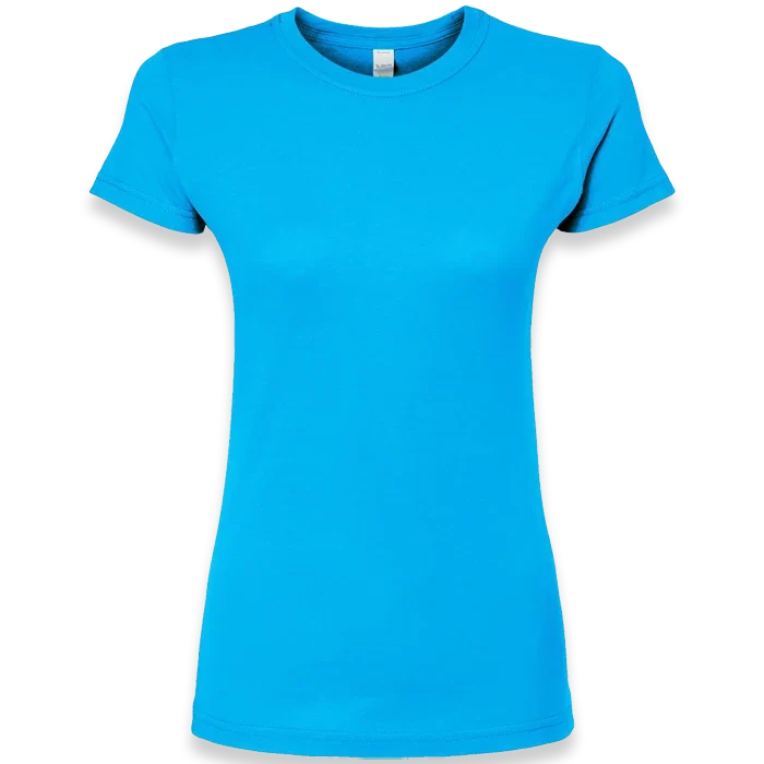 Tultex - Women's Fine Jersey Slim Fit T-Shirt - 213 - Turquoise - Front view