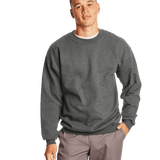 Man wearing a Hanes Adult Ultimate Cotton 90/10 Fleece Crew in Charcoal Heather.