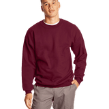 Man wearing a Hanes Adult Ultimate Cotton 90/10 Fleece Crew in Maroon.