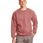 Man wearing a Hanes Adult Ultimate Cotton 90/10 Fleece Crew in Mauve.