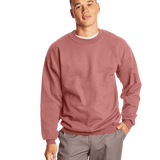 Man wearing a Hanes Adult Ultimate Cotton 90/10 Fleece Crew in Mauve.