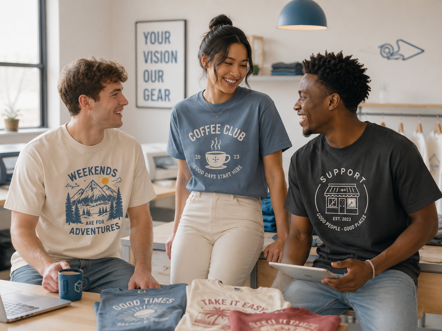 Printed custom shirts prepared by Print-MO