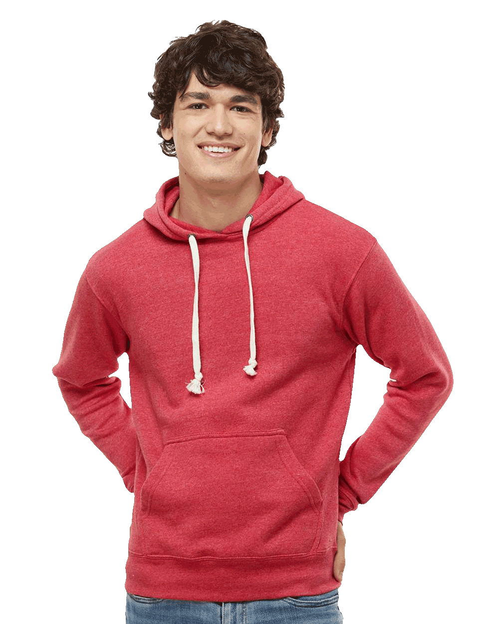 J. America - Triblend Fleece Hooded Sweatshirt- Classic Colors - 8871