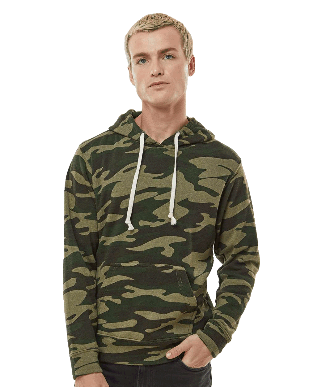 J. America - Triblend Fleece Hooded Sweatshirt- Crazy Colors - 8871