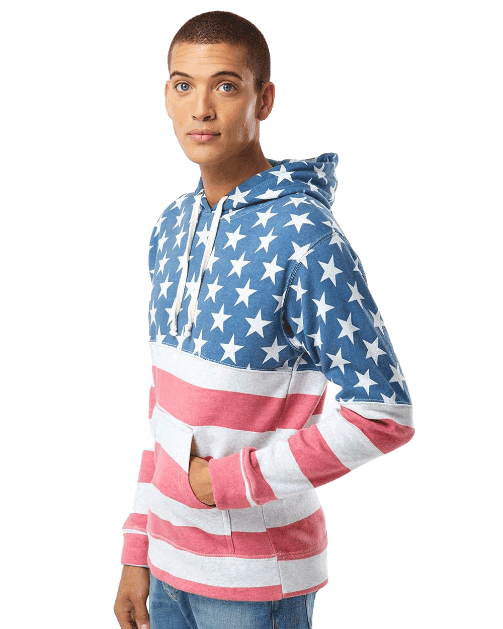 J. America - Triblend Fleece Hooded Sweatshirt- Crazy Colors - 8871