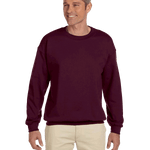 Man wearing a Jerzees Adult Super Sweats NuBlend Fleece Crew in Maroon.