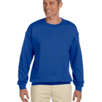 Man wearing a Jerzees Adult Super Sweats NuBlend Fleece Crew in Royal.