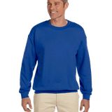 Man wearing a Jerzees Adult Super Sweats NuBlend Fleece Crew in Royal.